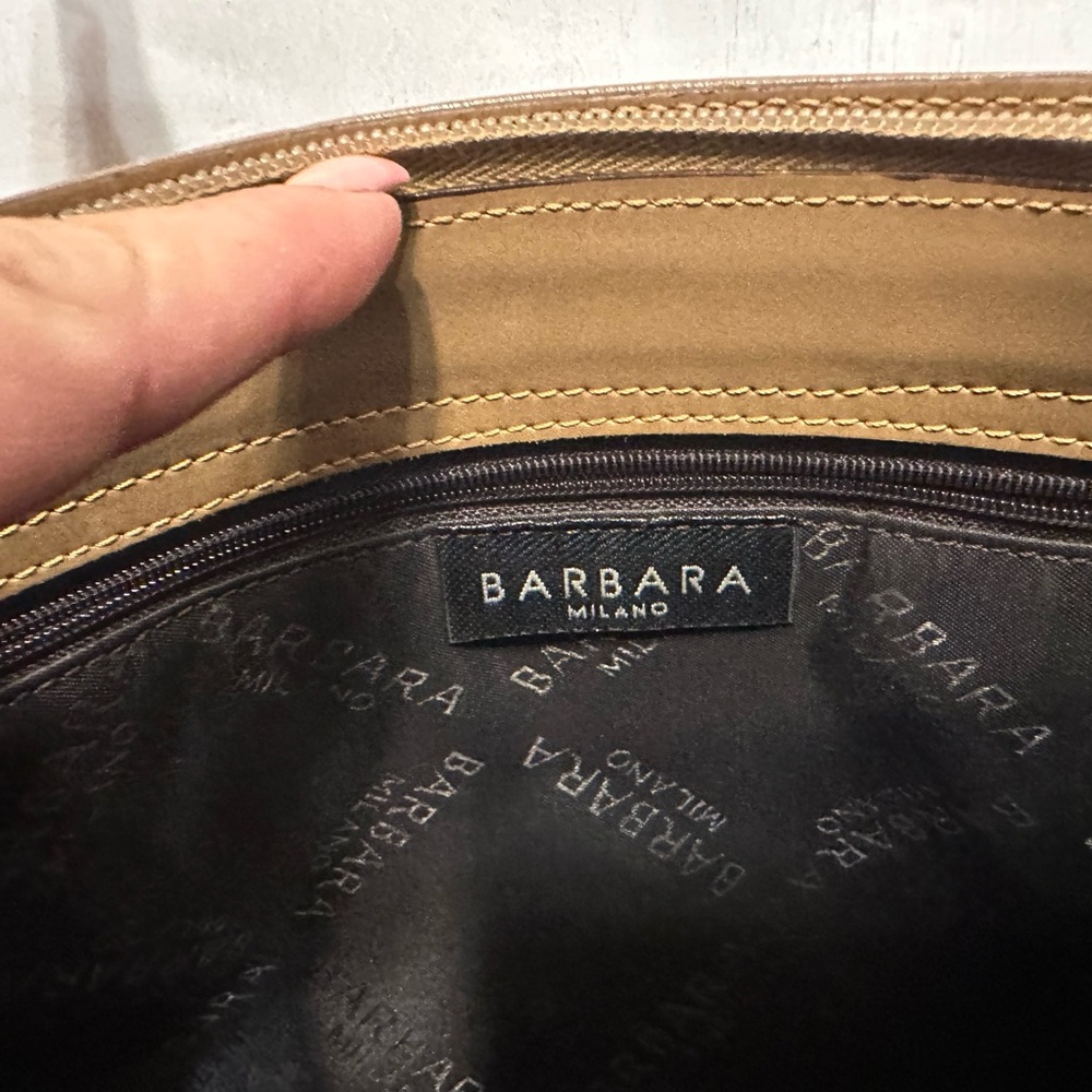 Barbara Milano 90s Italian Leather Shoulder Bag – Tan Brown Y2K Minimal Purse - Picture 10 of 13
